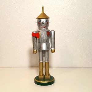 Wizard of Oz Tin Man Nutcracker holiday Christmas gift wood silver gold red used